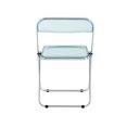 thumbnail image 4 of GZXS Transparent Acrylic Folding Chairs,Clear Modern Acrylic Chairs,Bearing Weight 300lbs,PC Plastic Living Room Seat,Chrome Frame Accent Side Chair for Outside Inside (Blue), 4 of 8