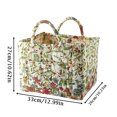 thumbnail image 3 of Floral Quilted Storage Basket with Handles, Foldable Fabric Laundry Basket Car Storage Organizer for Clothes Toys Sundries(H, One Size), 3 of 6