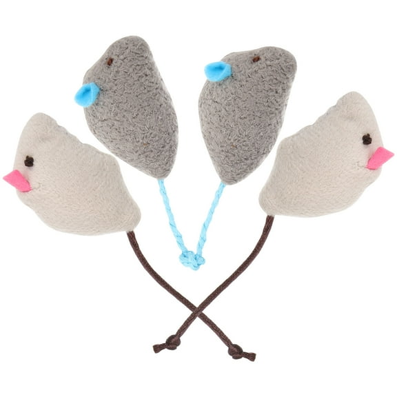 FRCOLOR 4Pcs Mouse Shape Cat Toy Catnip Interactive Play Mood Relief for Cats