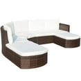 thumbnail image 2 of vidaXL 4 Piece Garden Lounge Set with Cushions Poly Rattan Brown, 2 of 4