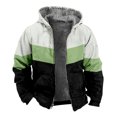 thumbnail image 1 of Winter Men's Hooded with Color Block 3D Print Padded Jacket for Cold Weather Warmth and Style, 1 of 5