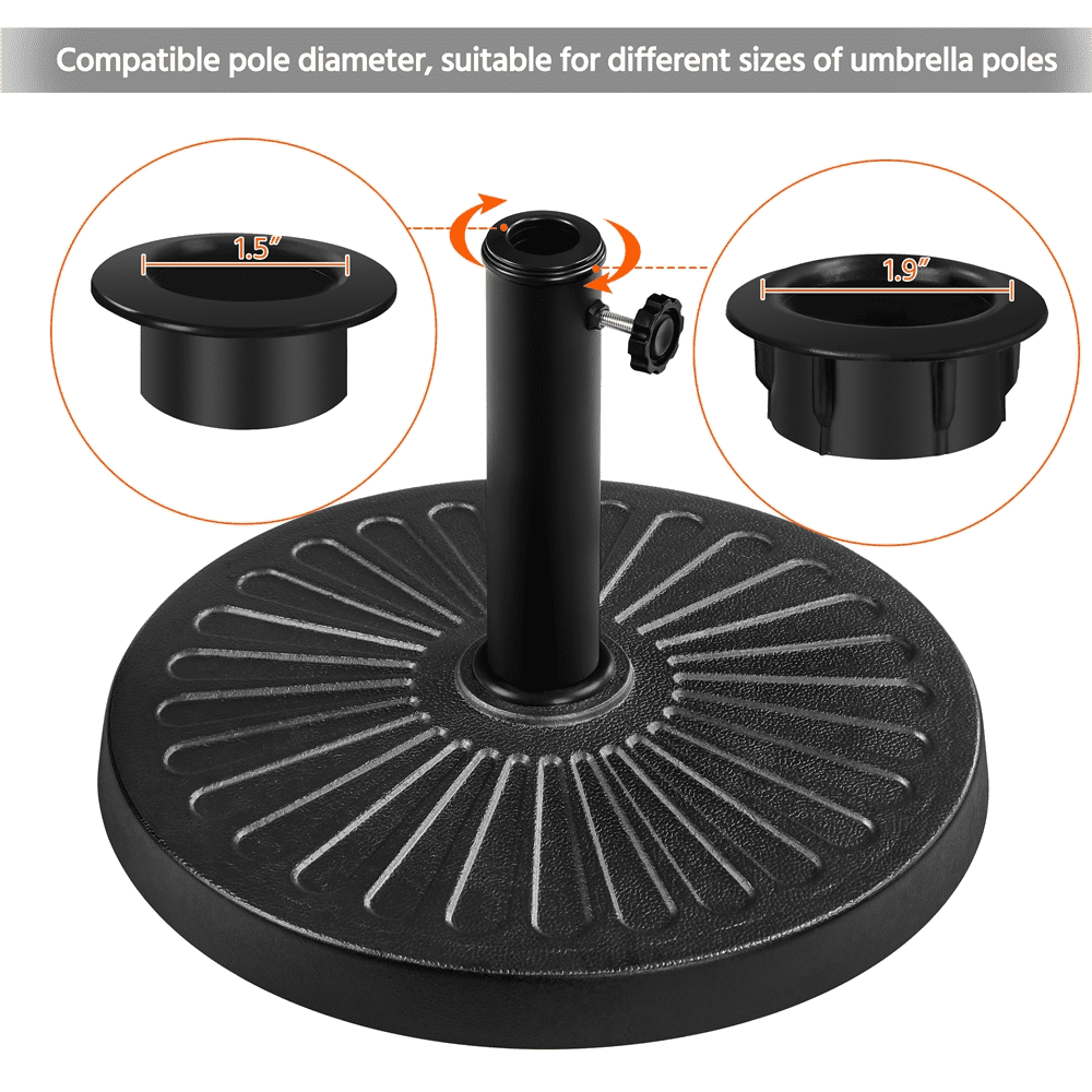 Renwick 18" Outdoor Patio Market Umbrella Base, Black