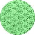 thumbnail image 1 of Ahgly Company Indoor Round Abstract Emerald Green Modern Area Rugs, 7' Round, 1 of 4