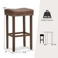 thumbnail image 2 of Gymax 4PCS 29.5'' Bar Stool Set Counter Height Saddle Stools w/ Rubber Wood Frame, 2 of 10