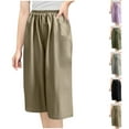 thumbnail image 5 of Atogsazn Kids Boys Cropped Pants Children Casual Loose Elastic Waist Shorts Summer Wide Leg Shorts for Boy 01-Army Green 13-14 Years, 5 of 5