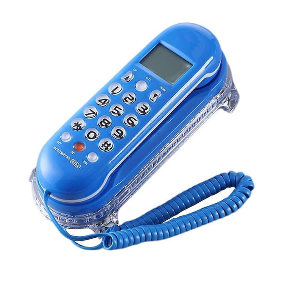 Stylish Crystal Base Corded Wall Mountable Telephone B365 Mini Fixed Telephone LCD Display Caller ID