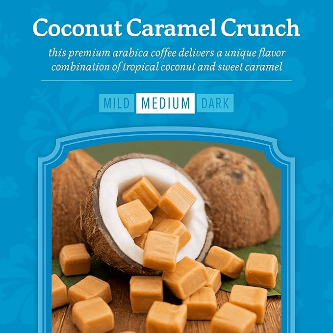 Kauai Coffee Coconut Caramel Crunch, Medium Roast K-Cup® Coffee Pods, 22 Ct