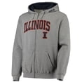 thumbnail image 2 of Men's Colosseum Heathered Gray Illinois Fighting Illini Arch & Logo 3.0 Full-Zip Hoodie, 2 of 4