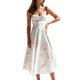 thumbnail image 1 of Vestido Vestido a media pierna con estampado de tirantes con cuello en V y cintura delgada de verano Cgtredaw Para estrenar, 1 of 1