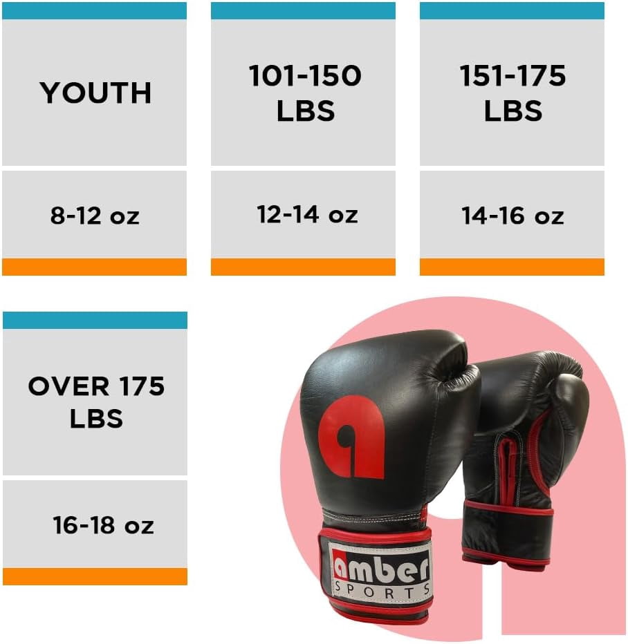 Professional Hook and Loop Leather Training Boxing Gloves, Durable Top-Grain Leather, Multi-Layered Foam, Pre-Curved Design, Ideal for Boxing, Kickboxing, Muay Thai, Sparring, 16oz