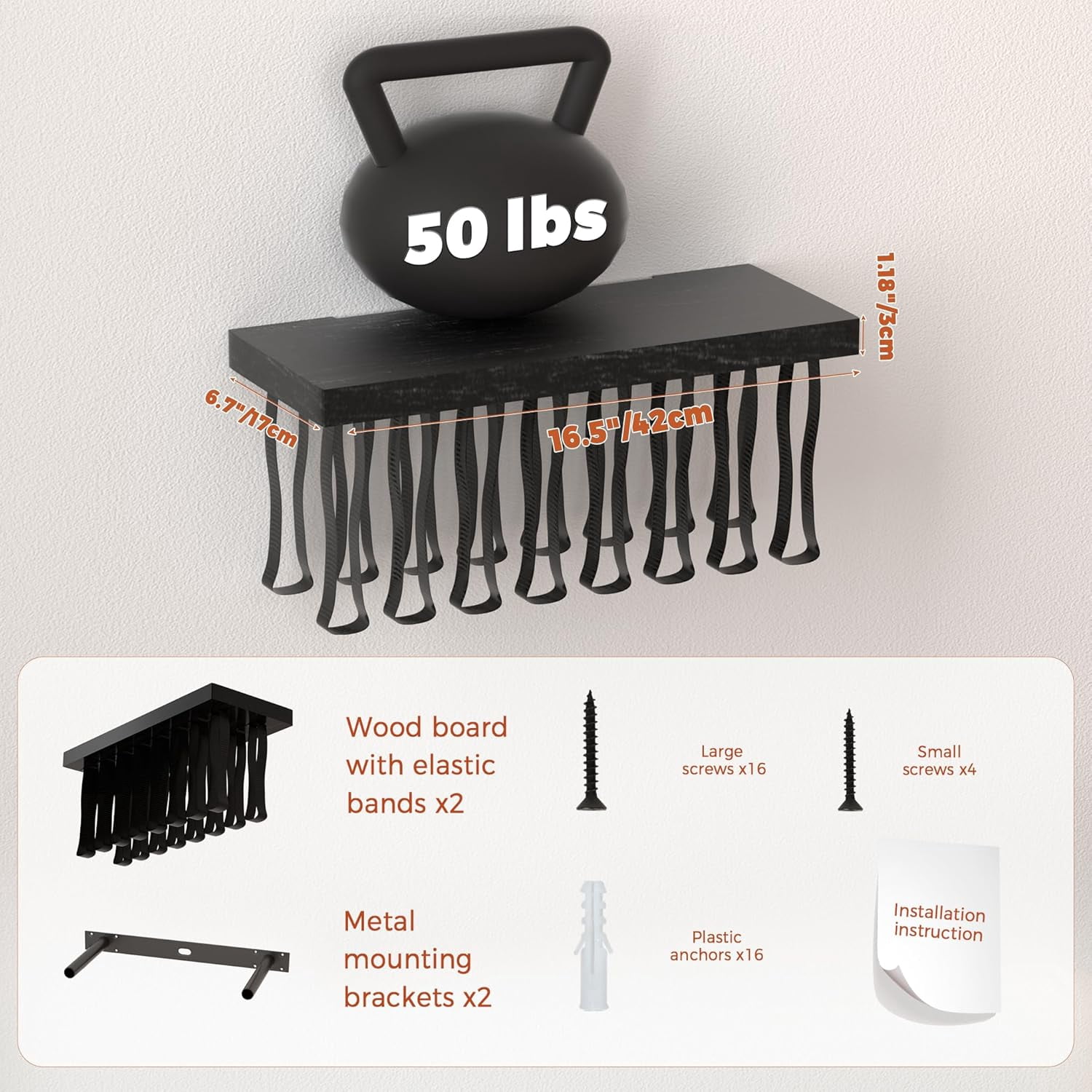 Floating Book Shelves for Wall Mounted Set of 2, Wood Hanging Bookshelf, Book Display Shelf for Wall, Unique Space Saving Book Shelf Wall Book Holder (Black)