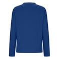 thumbnail image 4 of Vivianyo HD Women's Basic V Neck Solid Long Sleeve Tees, Fall Winter Soft Everyday Casual Pullover Top for Women, Women's Blue, Sizes S-2XL, 4 of 7