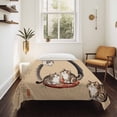 thumbnail image 4 of Brown Cute Cat Large Tapestry for Bedroom Wall Hanging Tapestry, Modern Art Ceiling Backdrop Tapestries Poster Blanket Wall Decor for Teens Room Living Room Dorm 85" x 90", 4 of 8