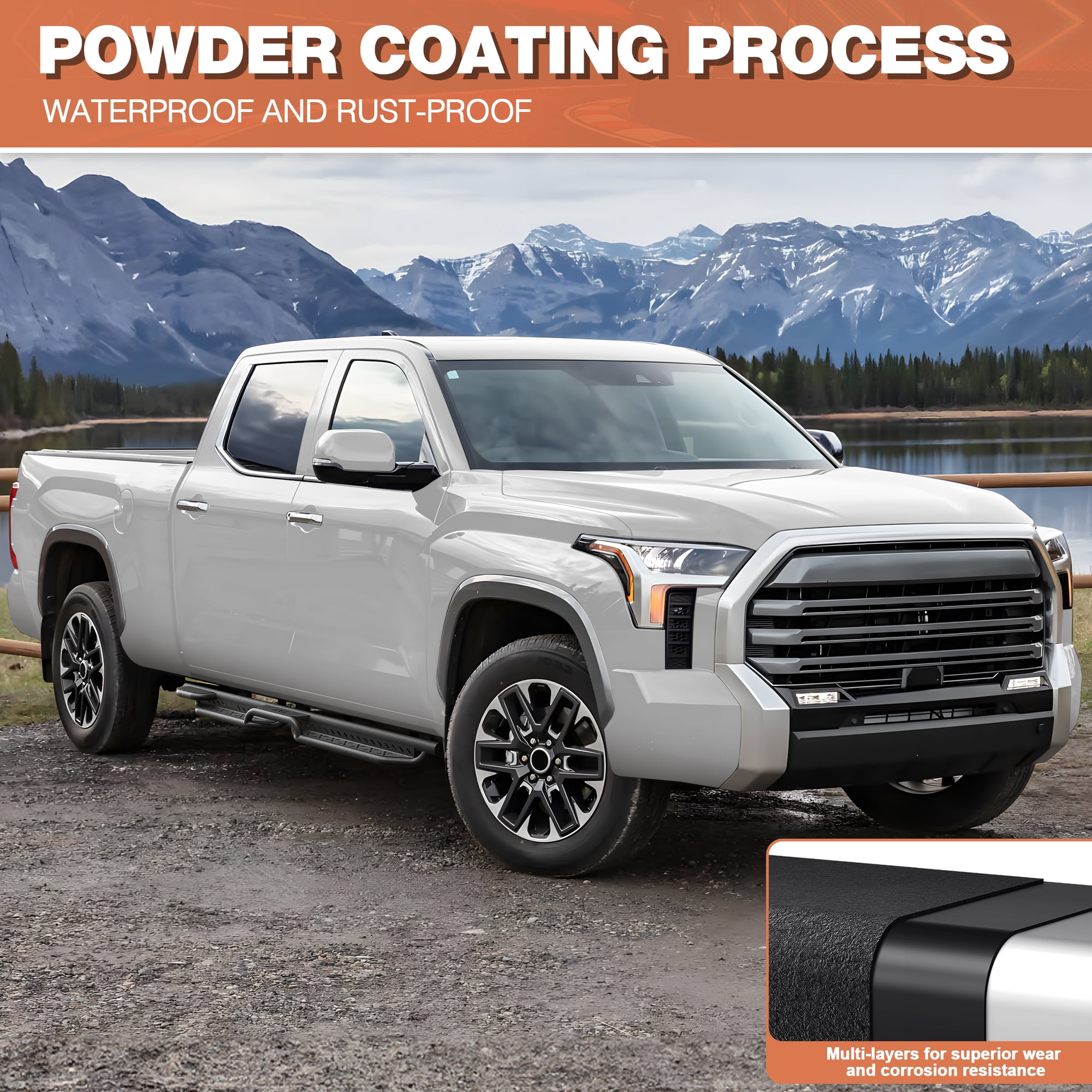 POFENZE Running Boards for 2022 2023 2024 2025 Toyota Tundra Heavy-Duty Side Steps for Tundra Crew Max with 4 Full-Size Doors