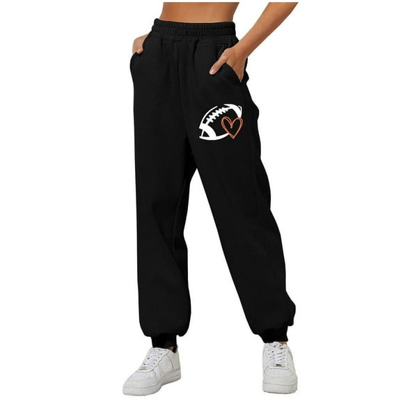 PNTUTB Women Solid Color Casual Printing Side Pocket Sweatpants with Loose Ankle Cinched Comfortable Sports Pants