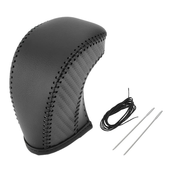 Unique Bargains Gear Shift Knob Cover for Toyota Tacoma 2016-2022 Anti-Slip Stick Shifting Handle Protector Faux Leather 1 Pc Black Carbon Fiber Black