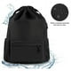 thumbnail image 3 of Mochila con CordóN con CordóN Mochila Deportiva Bolsa de Gimnasio con Bolsillo Lateral para Mujeres Hombres Negro, 3 of 5