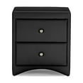 thumbnail image 2 of Urban Designs Dorian Black Faux Leather Upholstered Modern Nightstand, 2 of 5