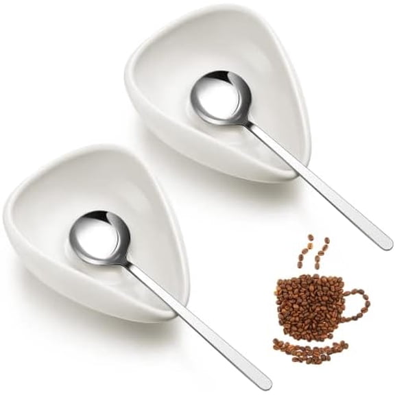 4 Pieces Coffee Spoon Rest and Spoon Small Teaspoon Holder Ceramic Coffee Stirrers Rest for Bar Kitchen Accessories nice Present$$Home Decor, Kitchen, & Other