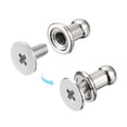 thumbnail image 4 of 4mm Ball Head Stud Rivets Screw Back, 15Pack Round Head Button Nipple Rivet, Silver Tone, 4 of 6