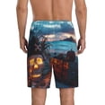 thumbnail image 2 of Mens Pajama Pants - Halloween Seaside Pumpkin Skeleton Sleep Shorts Mens Pajama Shorts, Comfy Pj Pants for Mens Lounge Shorts, 2 of 5