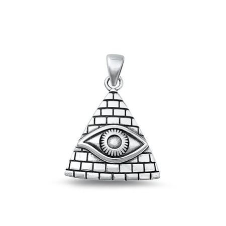 Sterling Silver Eye of Providence Pendant Oxidized Charm 925 New Jewelry Female Unisex
