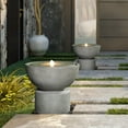 thumbnail image 4 of LuxenHome Gray with Speckled Black Resin Round Bubbler 18.5" Tall Outdoor Fountain with Lights, 4 of 7