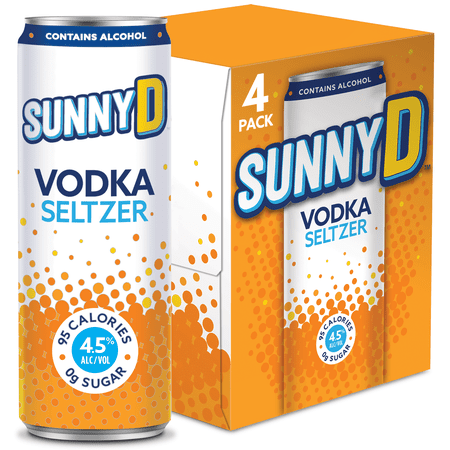 Sunny D Orange Cocktail, 4 Pack 12 oz Cans, 5% ABV