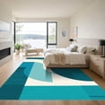 thumbnail image 3 of ODIKA 8'x10' Machine Washable Non-Slip Area Rug, Geometric Teal High Traffic Rug, Blue, 1051622, 3 of 7