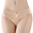 thumbnail image 2 of Gibobby Tangas de sexy mujer 5 pares de ropa interior de encaje de diamante con cintura inferior sin pantalones triangulares de malla transparente para mujer(Rojo,M), 2 of 4