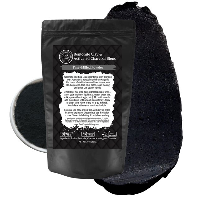 Mezcla de arcilla y carbón en polvo Bare Essentials Living 240 ml