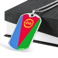 thumbnail image 3 of Erythrée Drapeau Collier en Acier Inoxydable Ou en or 18 Carats Chien Tag 24" Chaîne, 3 of 8