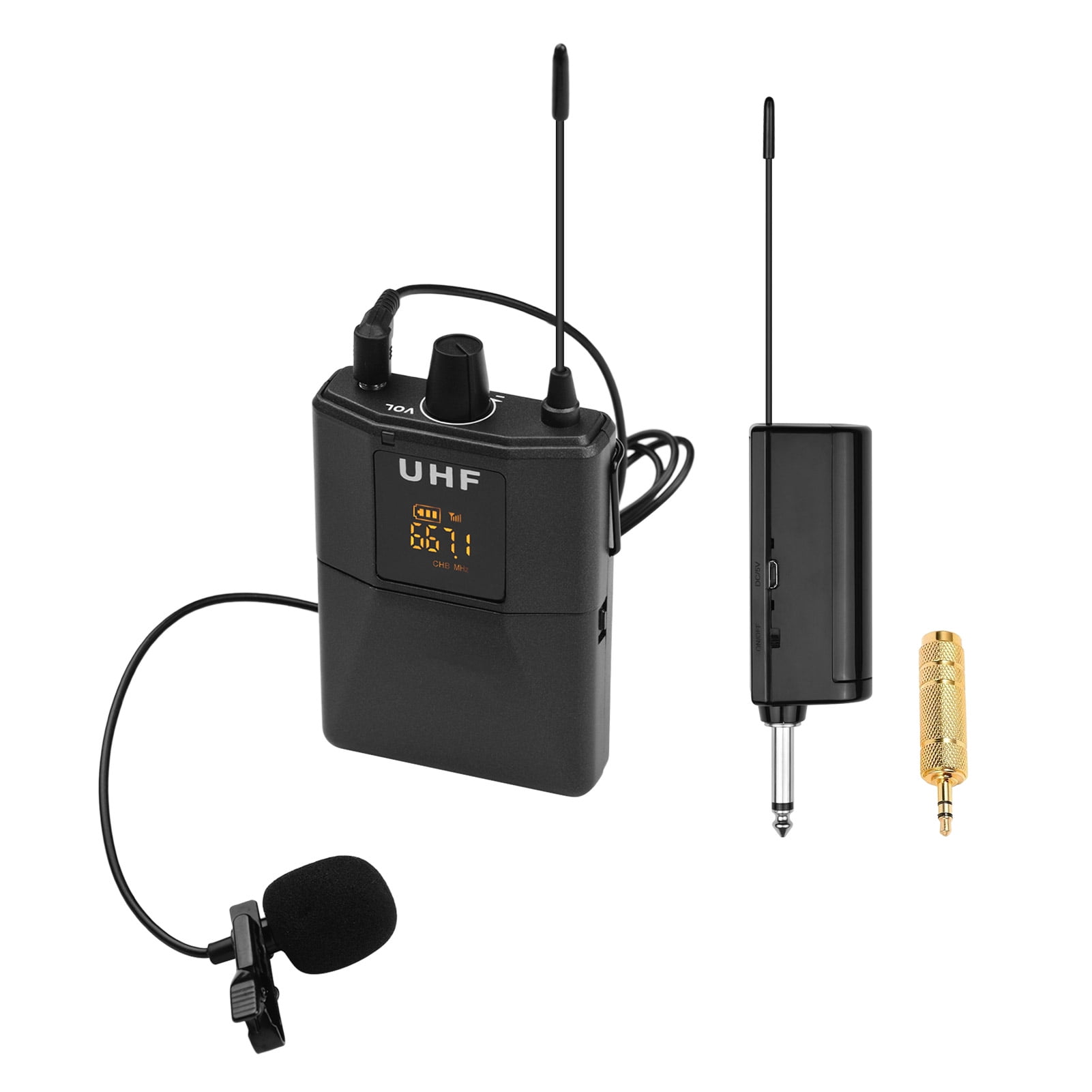 DJ PA UHF Funk Mikrofon Set Wireless Microphone Taschensender Lavalier kabellos 
