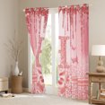 thumbnail image 3 of Manfei Kawaii Bowknot Alphabet H Curtains Pack of 2 (42x84 Each) for Female Women Teens,Bling Glitter Splash Curtains Blackout,Flying Butterfly Bedroom Curtains,Dreamy Princess Room Decor, 3 of 6
