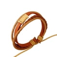 thumbnail image 3 of Pulseras Trenzadas Jinwen Brazalete de Cera Cuero PU Tejido Bohemio Mujer, 3 of 8