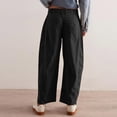 thumbnail image 4 of GXIPO Womens Mid Rise Cord Barrel Jeans Casual Baggy Wide Leg Corduroy Cropped Ankle Pants with Pockets Dark Gray L, 4 of 7