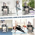thumbnail image 6 of Yoga Mat Storage Rack，Home Gym Storage Rack Gym Workout Equipment Storage Organizer Fitness Weight Rack on Wheels for Yoga Mat,Yoga Block,Foam Roller,Resistance Band,Dumbbell,Kettlebell, 6 of 15