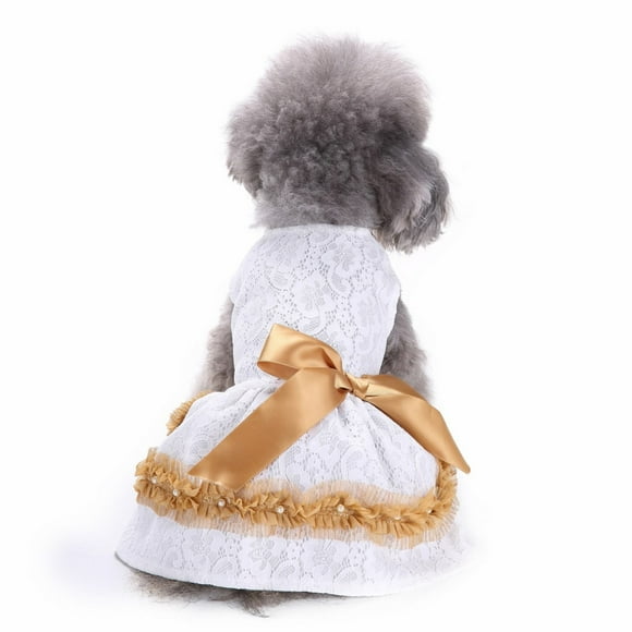 SIfdSeng Dog Dresses for Small Dogs Girl Happy Birthday Cute Pet Wite Skirt Breathable Summer Sleeveless Shirt Comfortable Dog Shirt Breathable Dog Dog Clothes Medium Sized Dog Girl