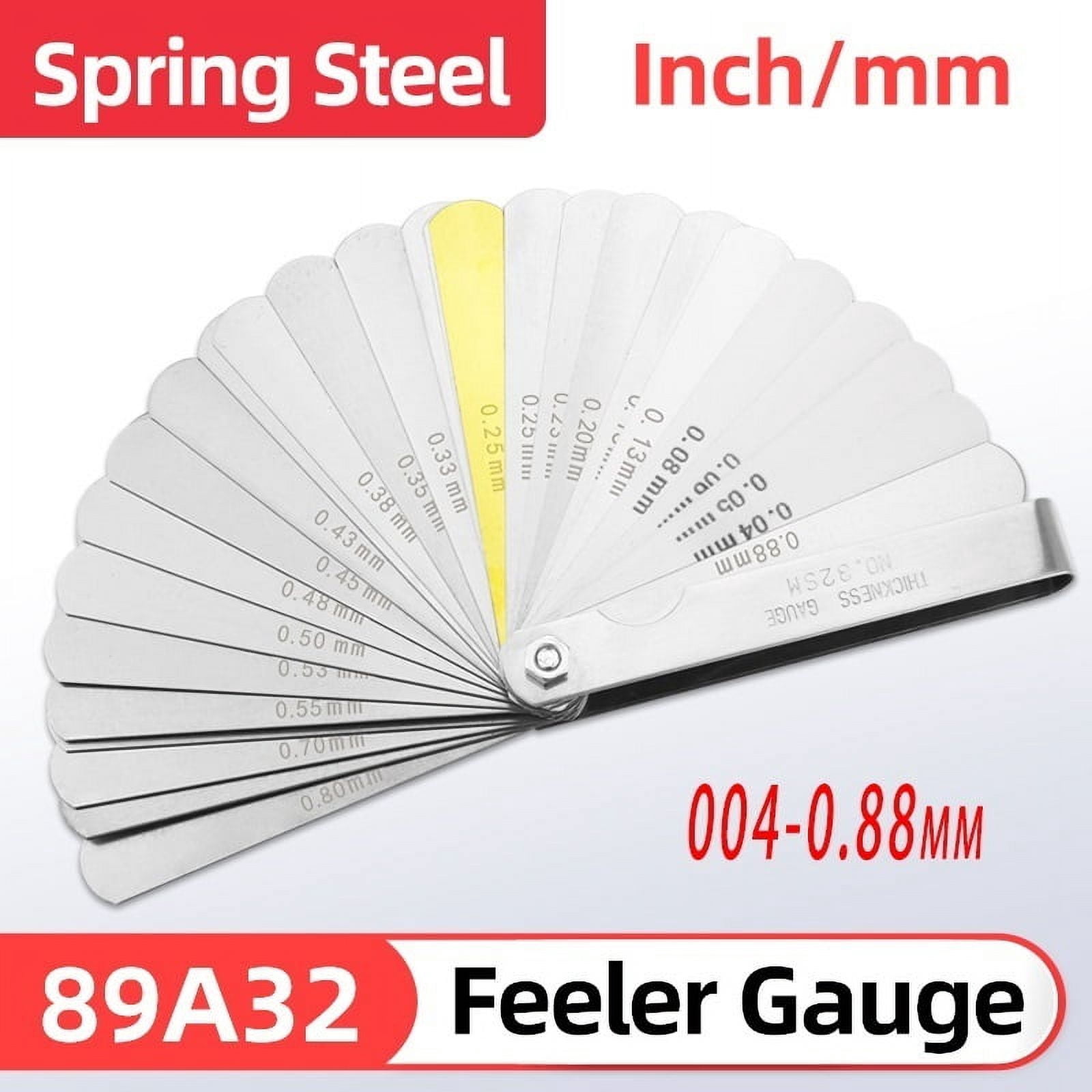 32 Blades Metric Feeler Gauge High Precision 0.04-0.88 Thickness Gages Gap Filler Feeler Gauges Woodworking Measuring Tool 89A ,Easy to Use