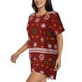 thumbnail image 2 of Picia Merry Christmas Pajamas Sets for Women Soft Short-Sleeved Pjs with Lounge Shorts Two Piece Sleepwear-Small, 2 of 9