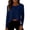 Navy, variant on Women's Workout Tops Loose Fit Yoga Cropped Shirts Long Sleeve Round Neck Blouses Athletic Running Lightweight Solid Blouses