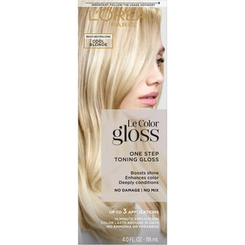L'Oreal Paris Le Color Gloss One Step Toning Gloss Hair Color, Cool Blonde, 4 fl oz