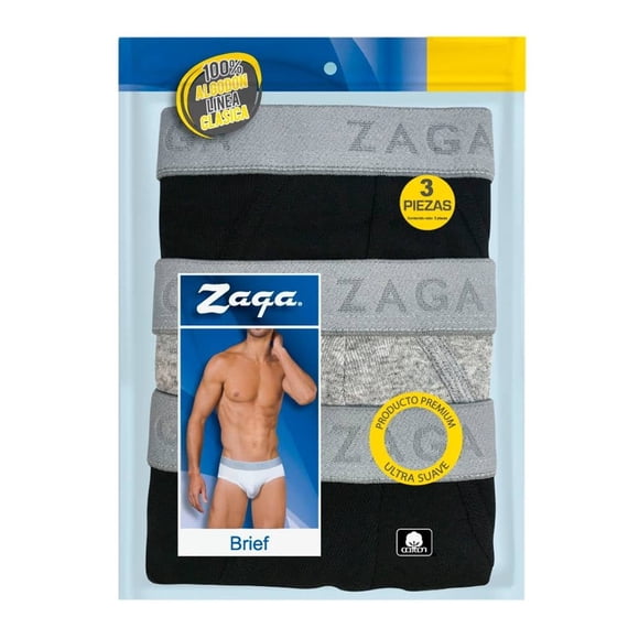 Bikini Zaga para Hombre, Negro 1 Paquete con 3 Piezas Talla M