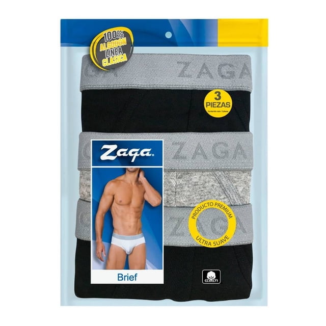 Bikini Zaga para Hombre, Negro 1 Paquete con 3 Piezas Talla M