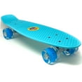 thumbnail image 3 of Retailery 22 Inch Skateboard With Light-Up LED Wheels, Baby Blue, 3 of 4