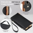 thumbnail image 5 of Leather zipper wallet phone case for Samsung Galaxy Z fold6 fold5 fold4 with pen holder card slot cover, 5 of 9