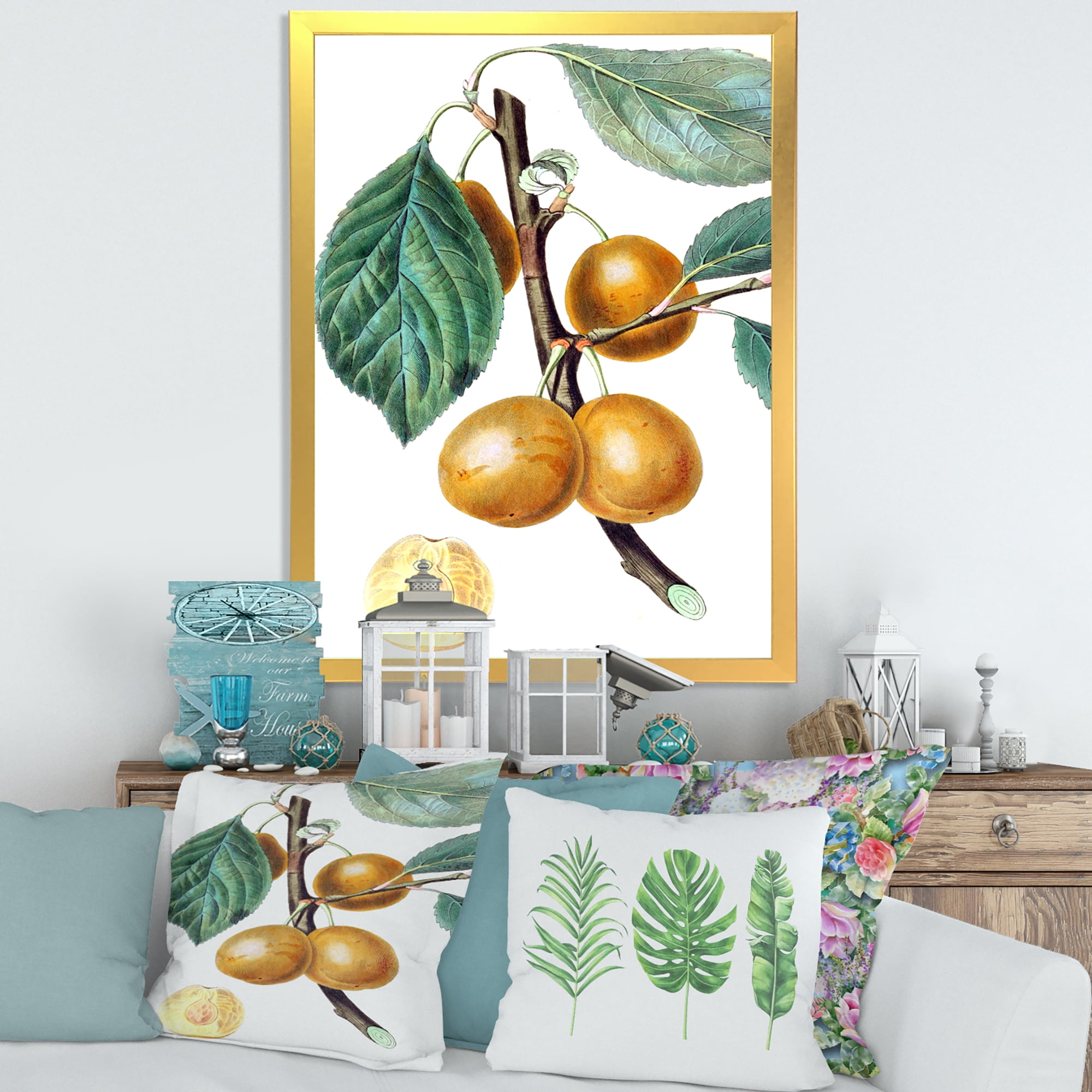 Designart 'Ancient Fruits II' Farmhouse Framed Art Print