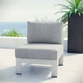 thumbnail image 2 of Modway Shore Fabric Aluminum Outdoor Patio Armless Chair in Silver/Gray, 2 of 4