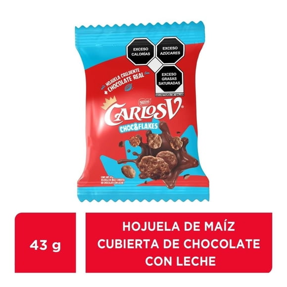 Hojuelas de maíz Carlos v cubiertas de chocolate 43 g