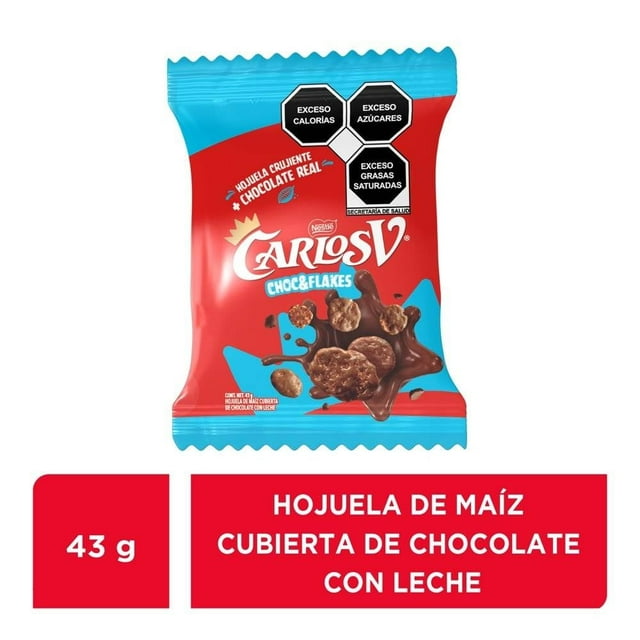 Hojuelas de maíz Carlos v cubiertas de chocolate 43 g